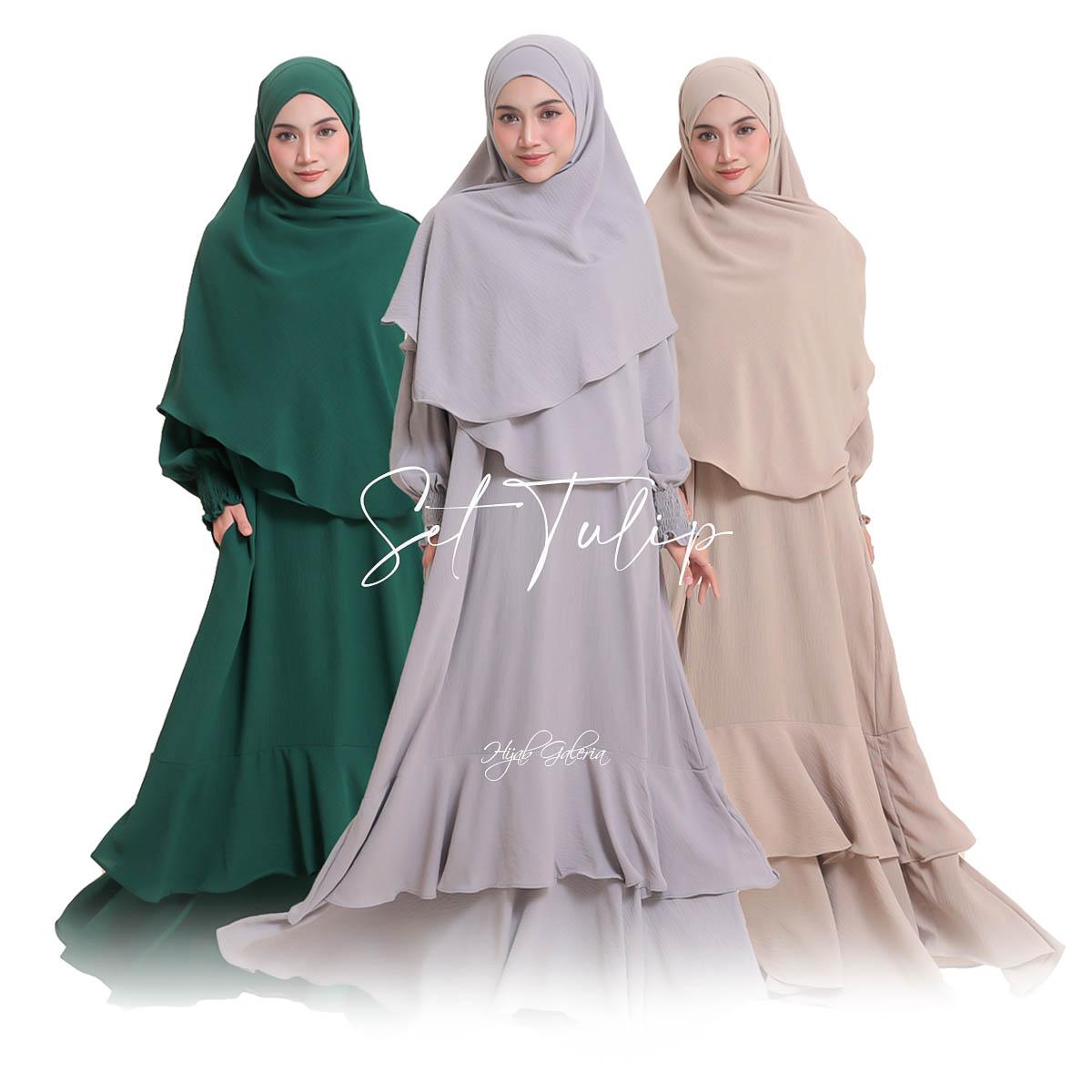 SET TULIP [ JUBAH + INSTANT NAURA ]